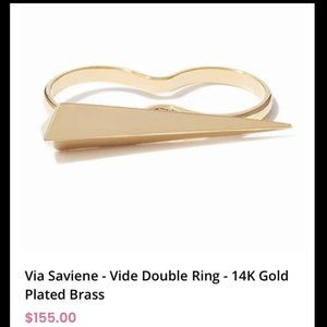 Via Saviene Vide Double Ring 14K Gold Plated